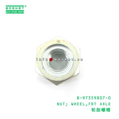 8-97359807-0 NUT; WHEEL,FRT AXLE suitable for ISUZU 700P 4HE1TC 8973598070